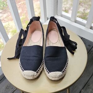 J Crew Black Espadrille Flats
